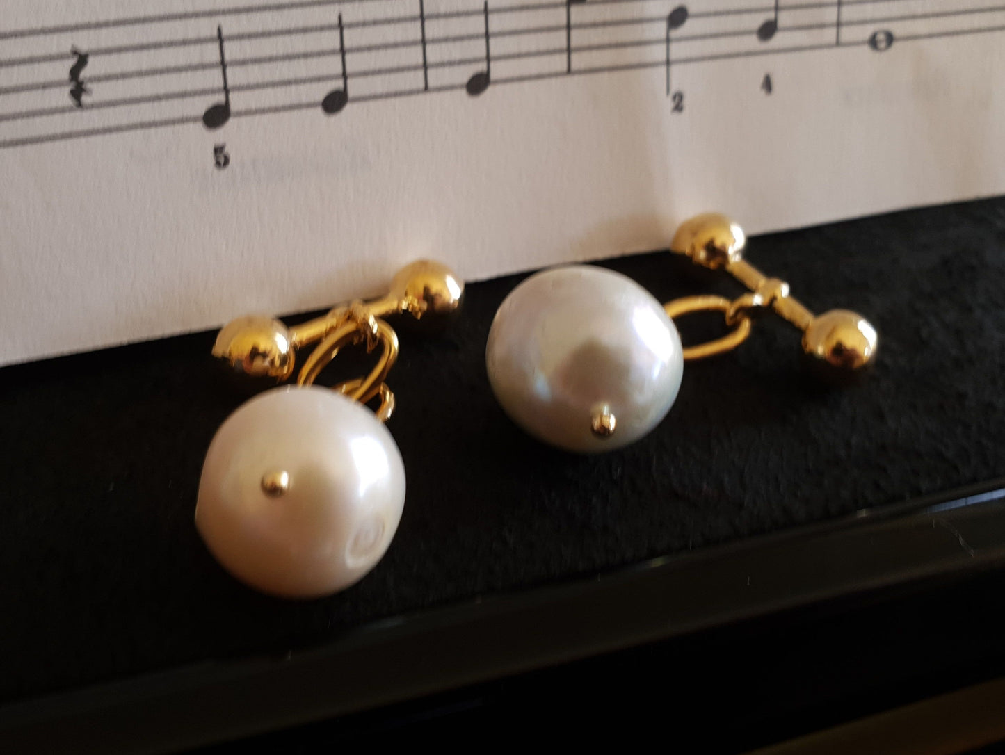 white pearl cufflink